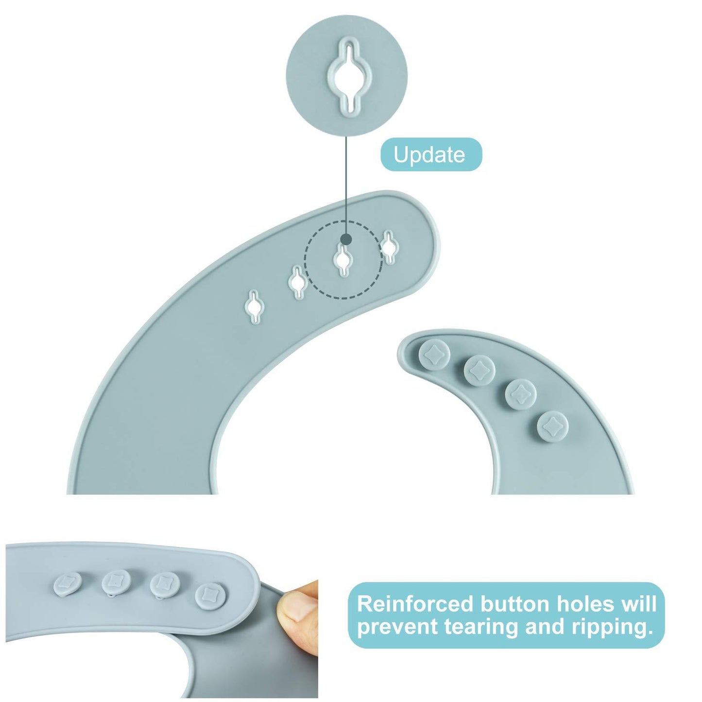 Zachte Silicone baby slabber. BPA-Vrij