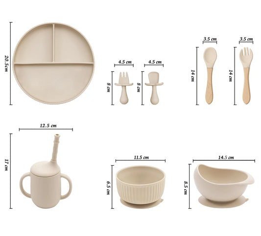 Baby Silicone eet-set. BPA-Vrij