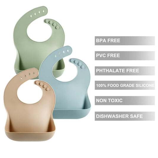 Zachte Silicone baby slabber. BPA-Vrij